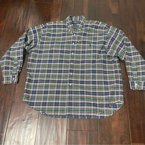 Ralph Lauren Big Shirt Men’s XL Long Sleeve Button Down Blue Green Red
